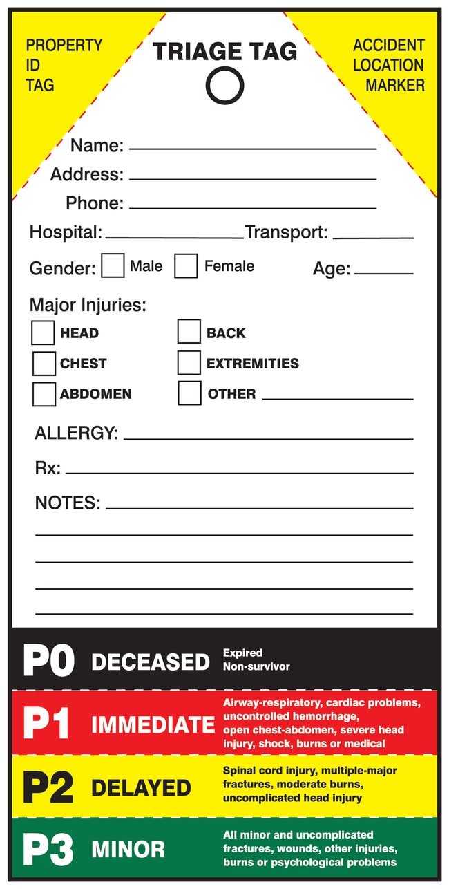 Accuform Signs Triage Tags | Fisher Scientific in Free Printable Triage Tags