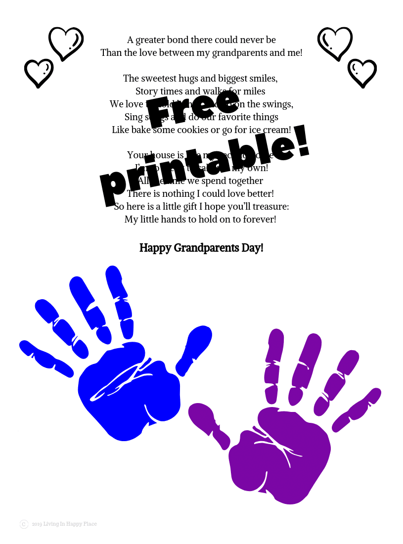 Adorable Fingerprint Poem For Grandparents Day From Kids! Free inside Free Printable Grandparents Day Poems