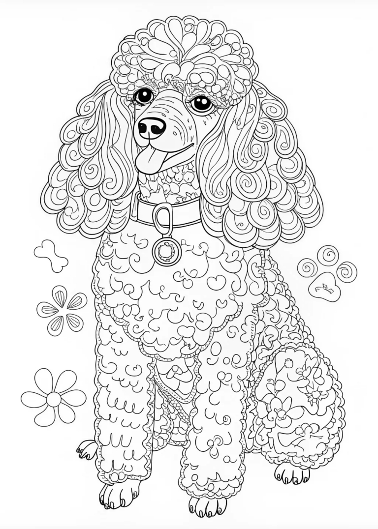 Adorable Poodle Coloring Page - Free &amp;amp; Printable throughout Free Printable Poodle Patterns
