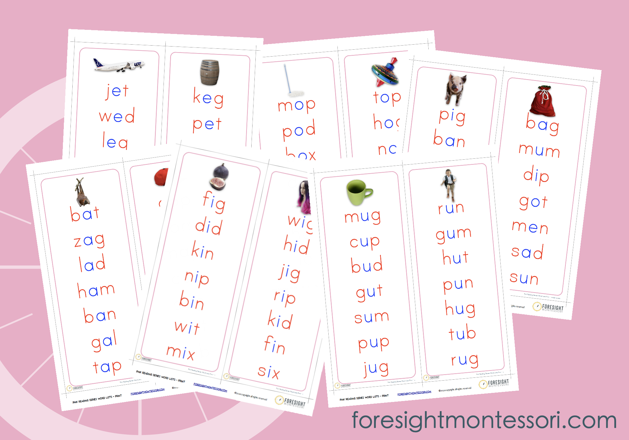 All About The Montessori Pink Reading Series — The Helpful Garden intended for Free Montessori Pink Series Printable