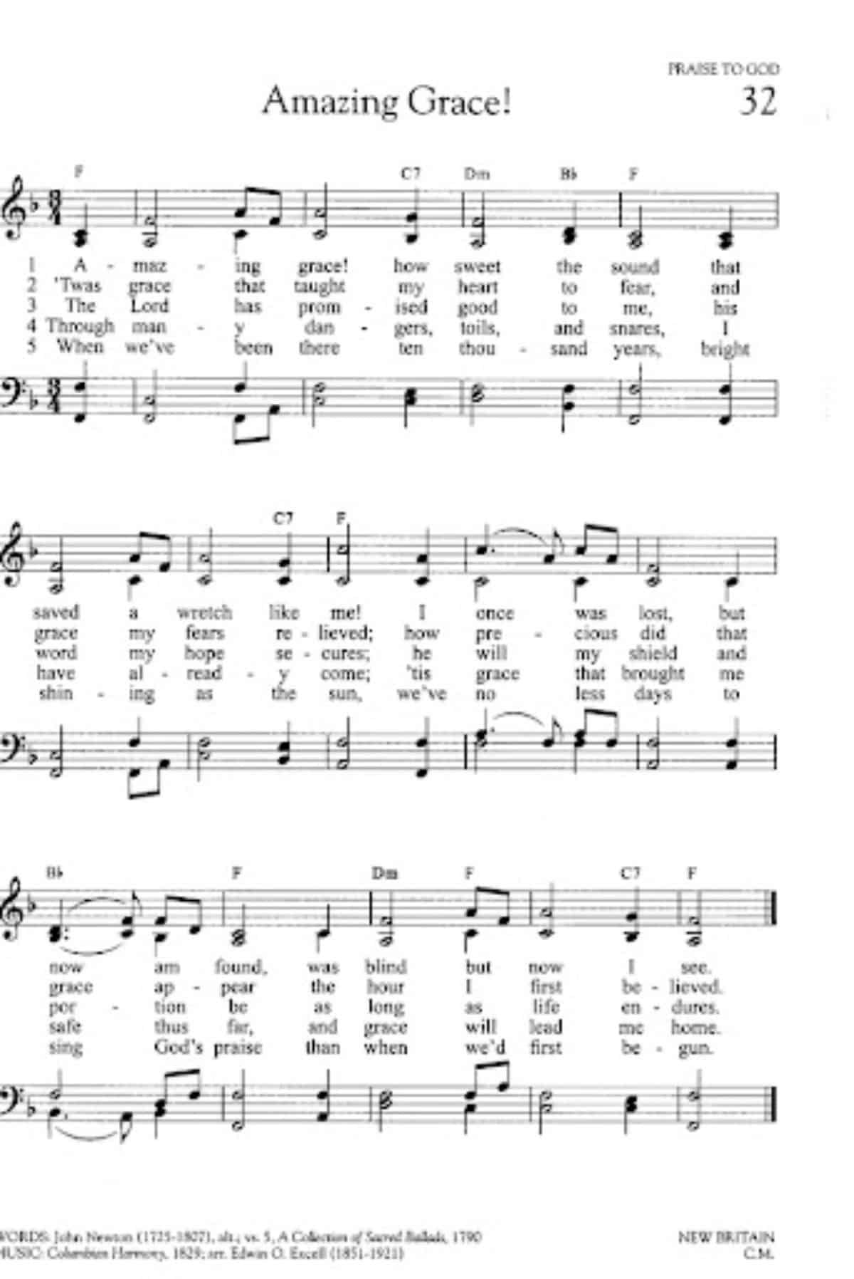 Amazing Grace: Lyrics, Pictures, Origin And More pertaining to Free Printable Lyrics To Amazing Grace