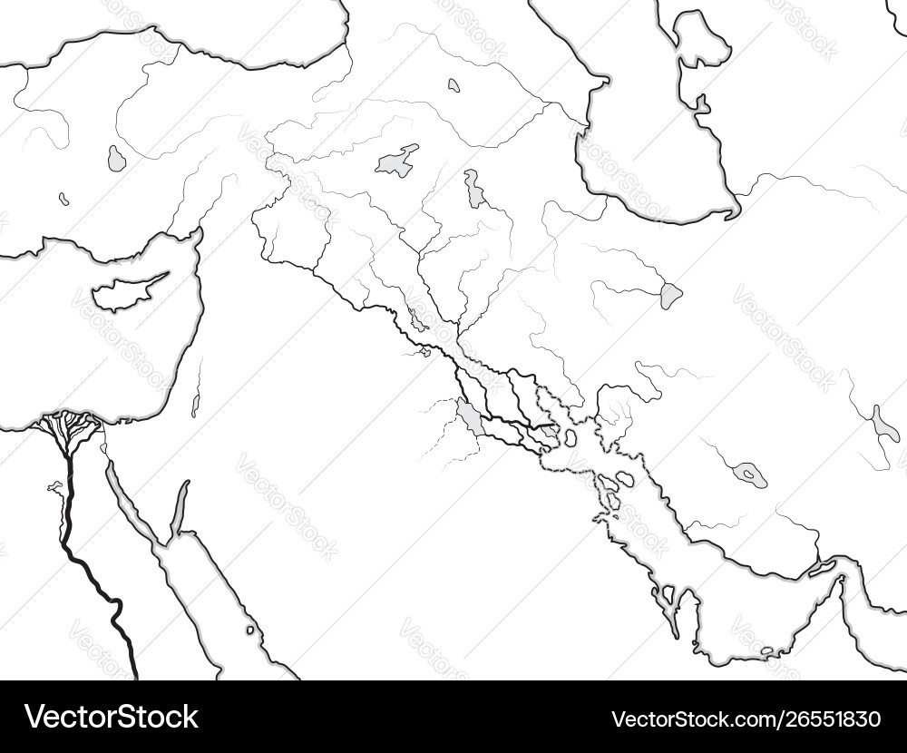 Ancient Mesopotamia Map Royalty Free Vector Image inside Free Printable Blank Map of Mesopotamia