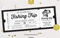 Angeln Geschenkgutschein Vorlage, Geburtstag Angelreise Ticket Vorlage,  Überraschungsreise Gutschein Vorlage, Jubiläumsgeschenk Für Ihn within Free Fishing Certificate Templates