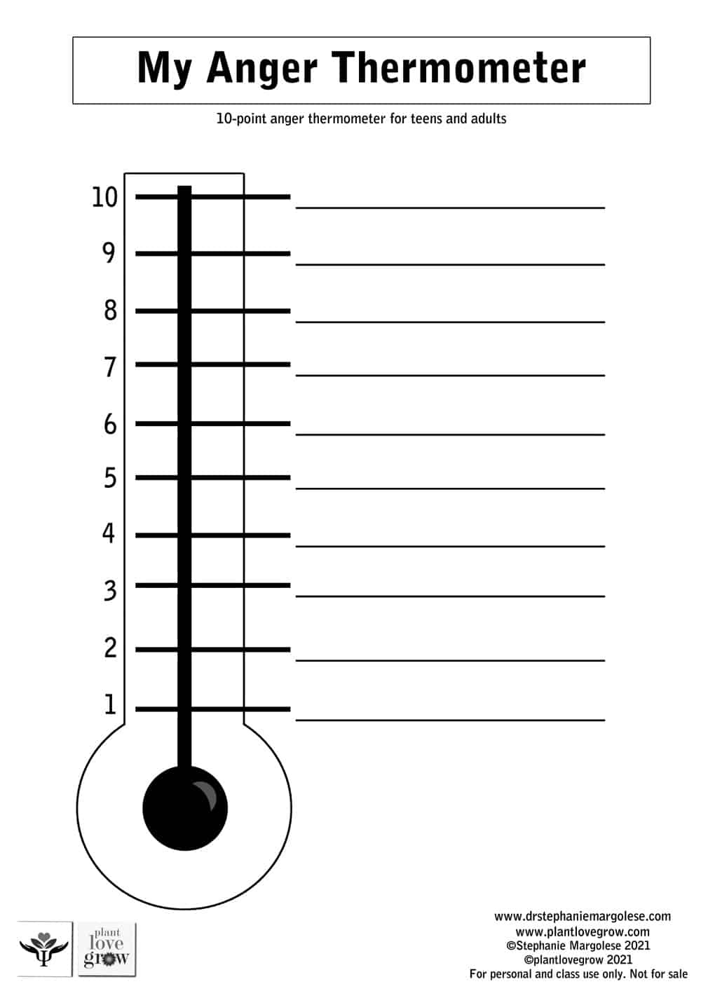 Anger Thermometer For Children And Teens | Dr. Stephanie Margolese in Free Printable Anger Thermometer