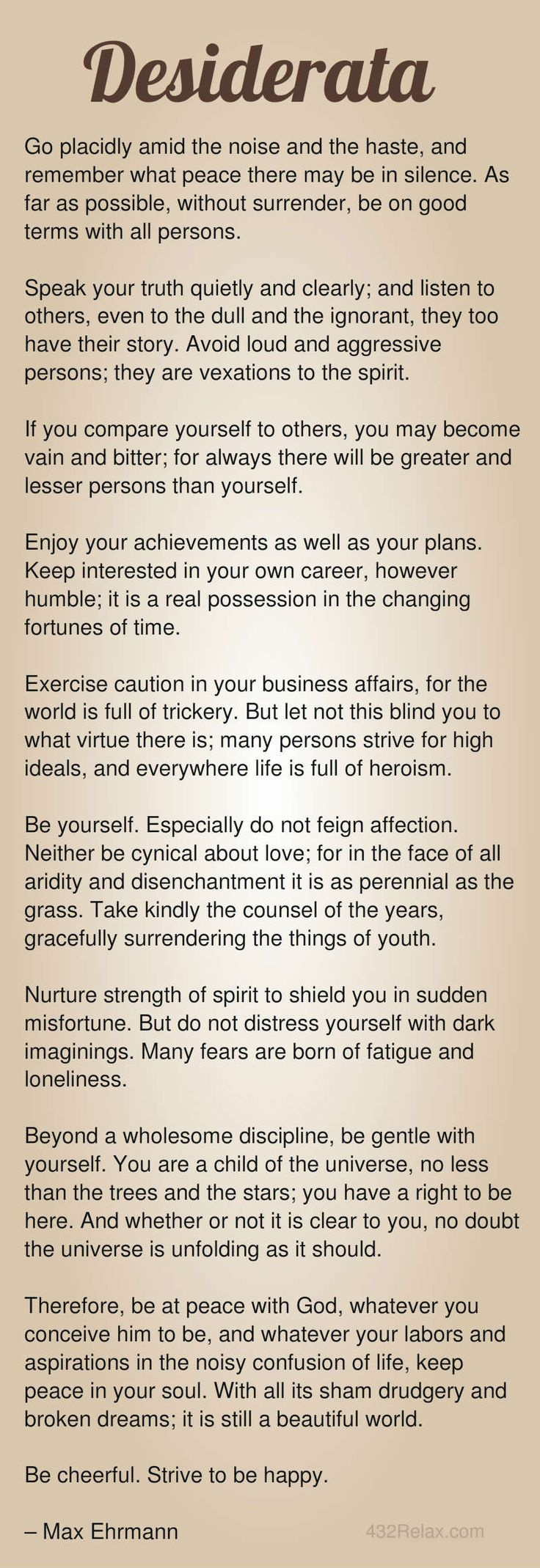 Another Desiderata Poem Image. Visit Page To Download Free intended for Desiderata Free Printable Copy