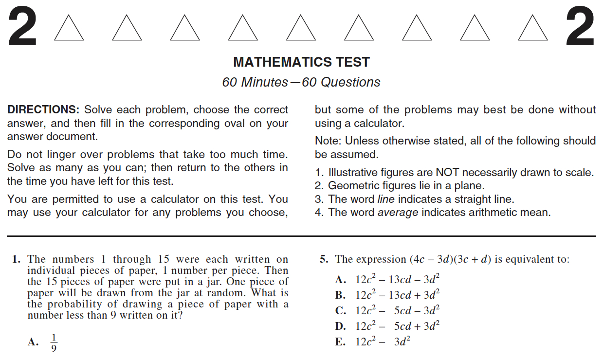 Answer Explanations For The 2021-22 Act Math Test | Piqosity with Free Printable Act Practice Questions