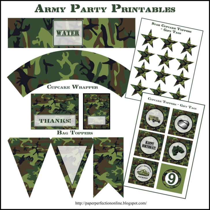 Free Camouflage Party Printables