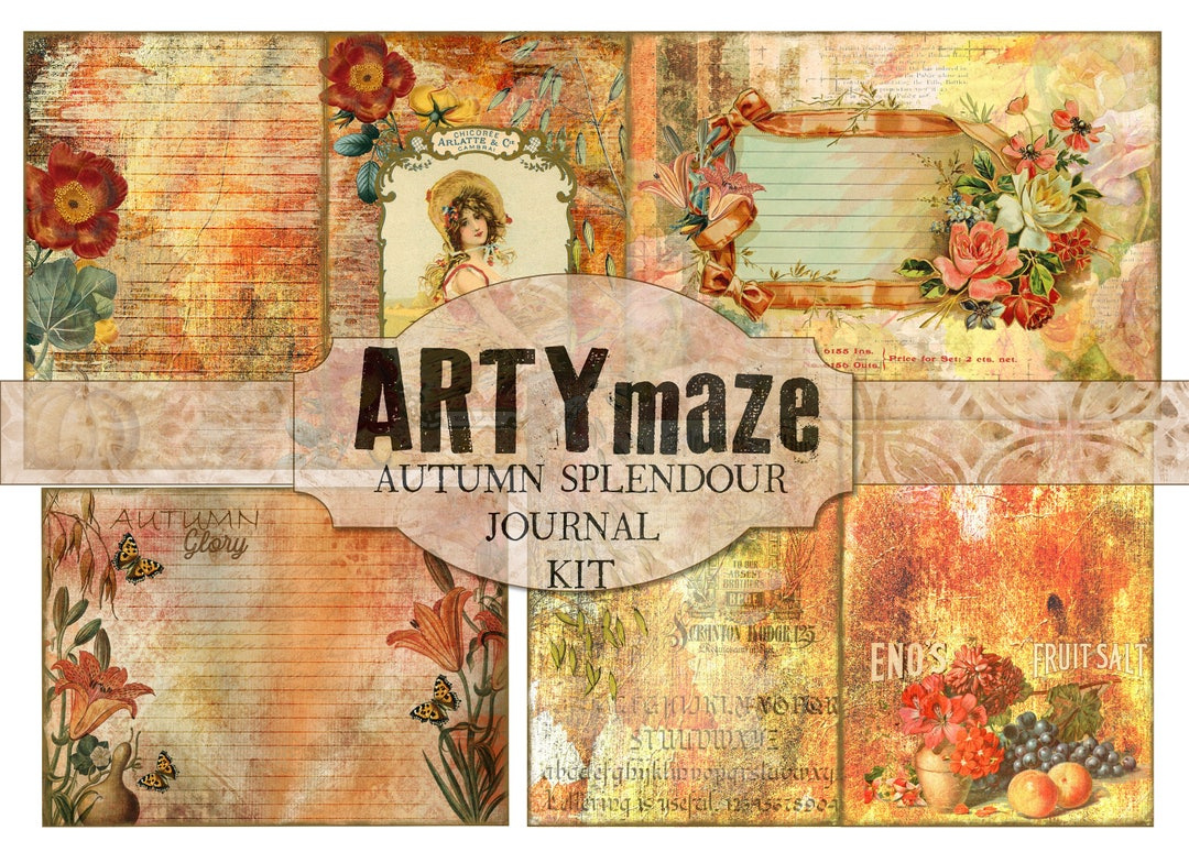 Artymaze Autumn Splendour Full Size Journal Kit Instant Download throughout Artymaze Free Printables