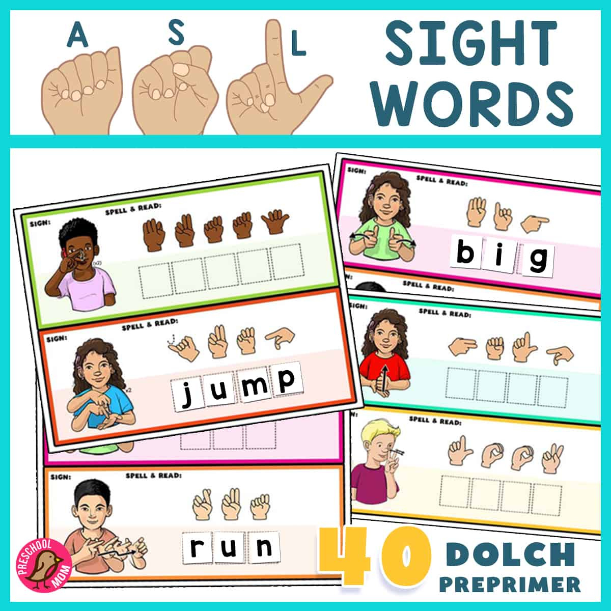 Asl Sight Word Mats - Preschool Mom throughout Free Printable Asl Words