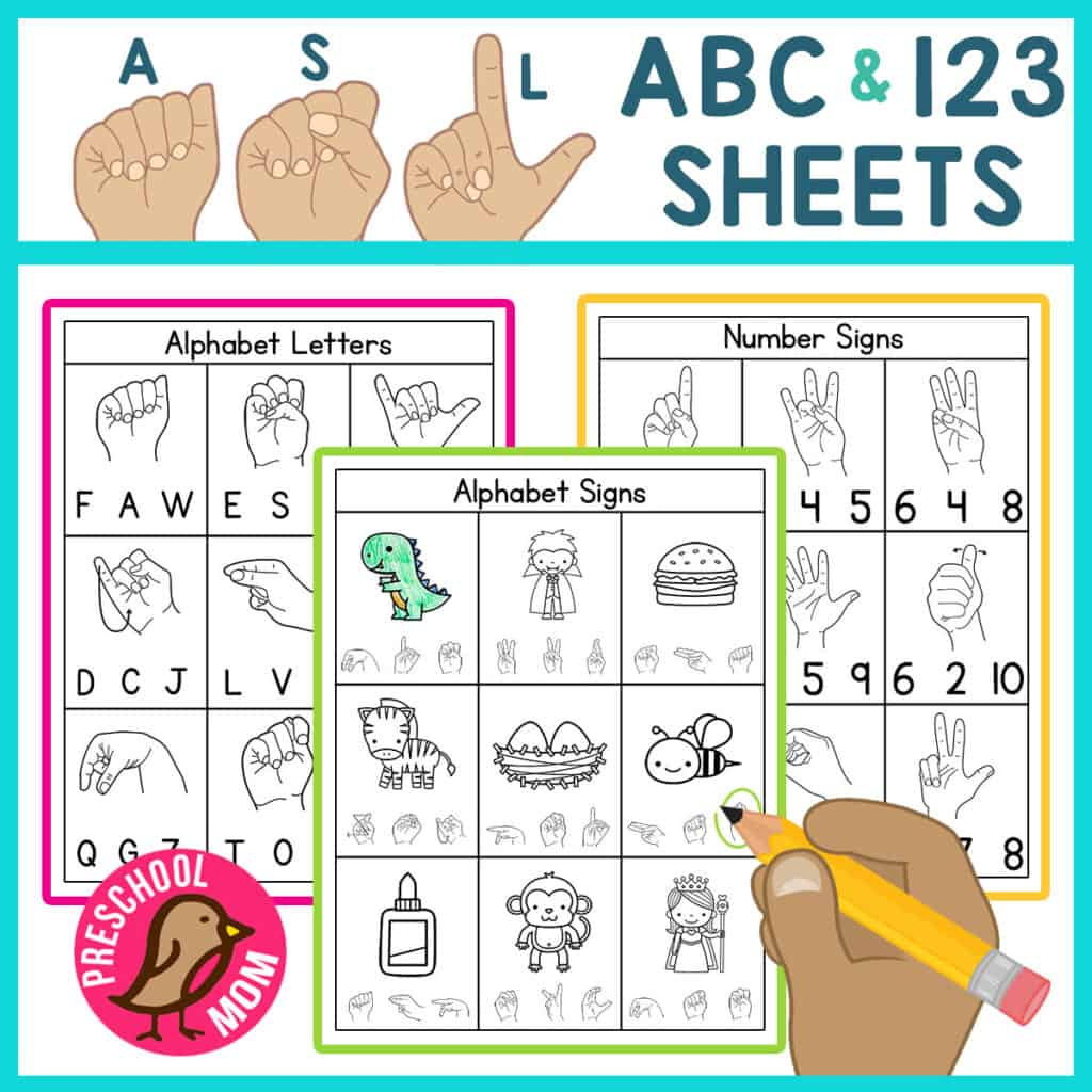 Asl Worksheets - Preschool Mom throughout Free Sign Language Printables
