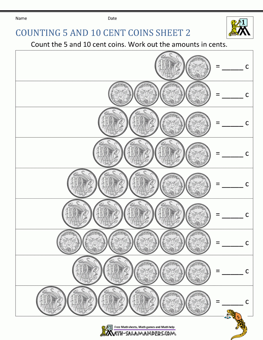 Australian Money Worksheets intended for Free Australian Money Printables