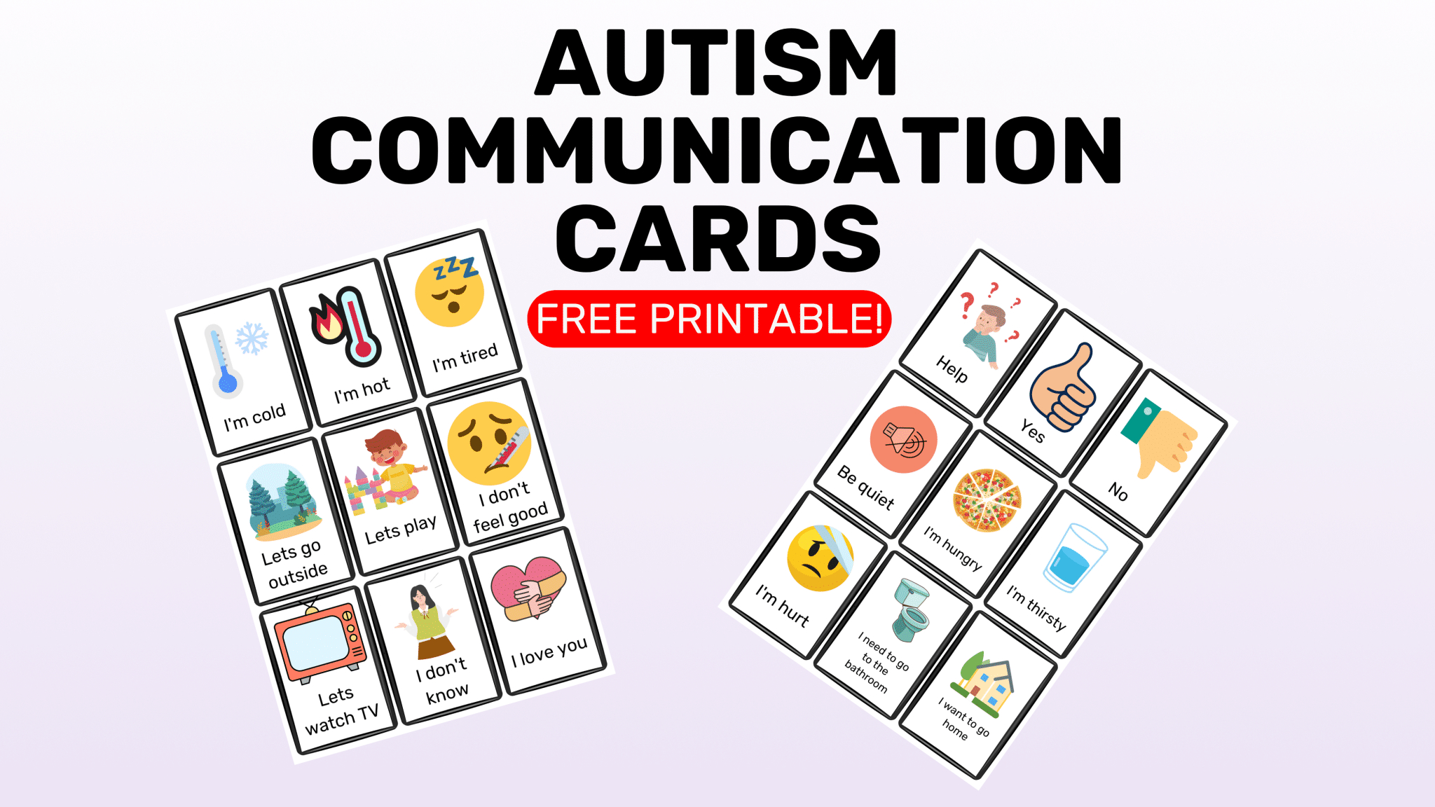 Autism Communication Cards | Free Printable - Goally intended for Free Printable Picture Communication Cards
