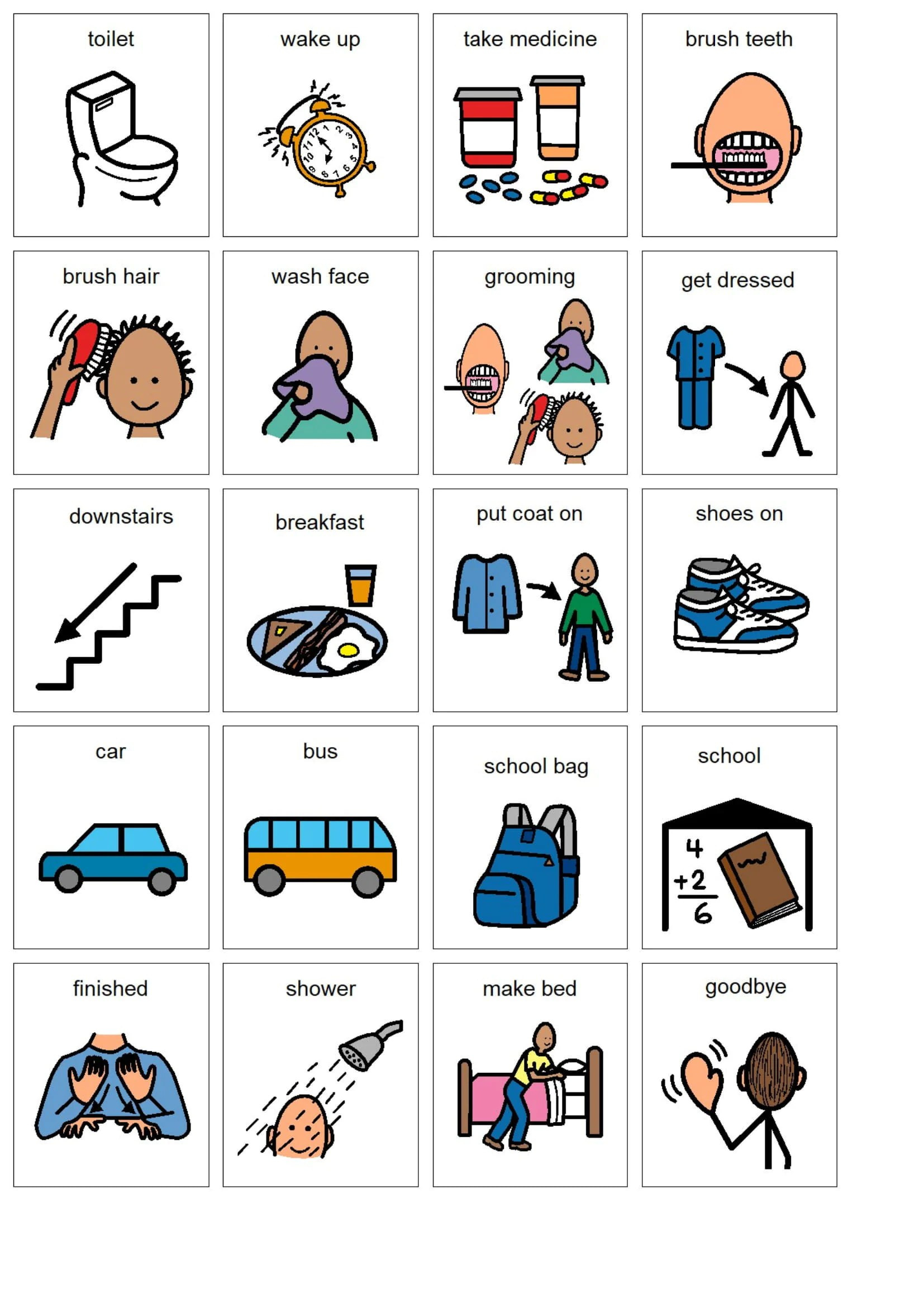 Autism Visual Printables - Printable Party Favors in Autism Visuals Free Printables