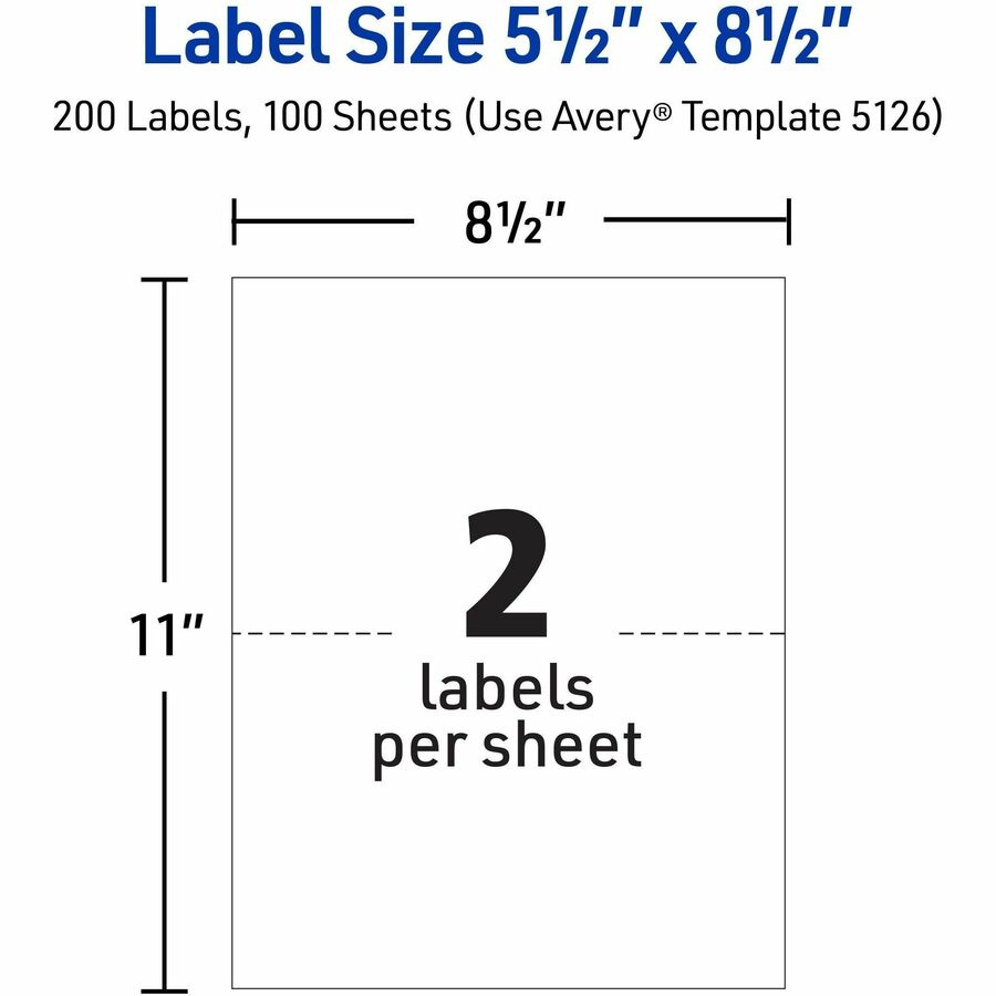 Avery® Internet Shipping Labels, 5.5&amp;quot; X 8.5&amp;quot; , 200 Total (05126 throughout 5126 Avery Template Free Download