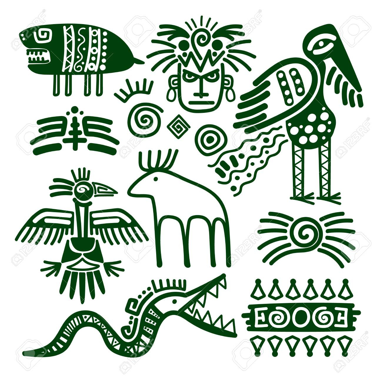 Aztec Und Inka Indian Stammes-Zeichen Für Verzierungen Und intended for Free Native American Symbols Printables