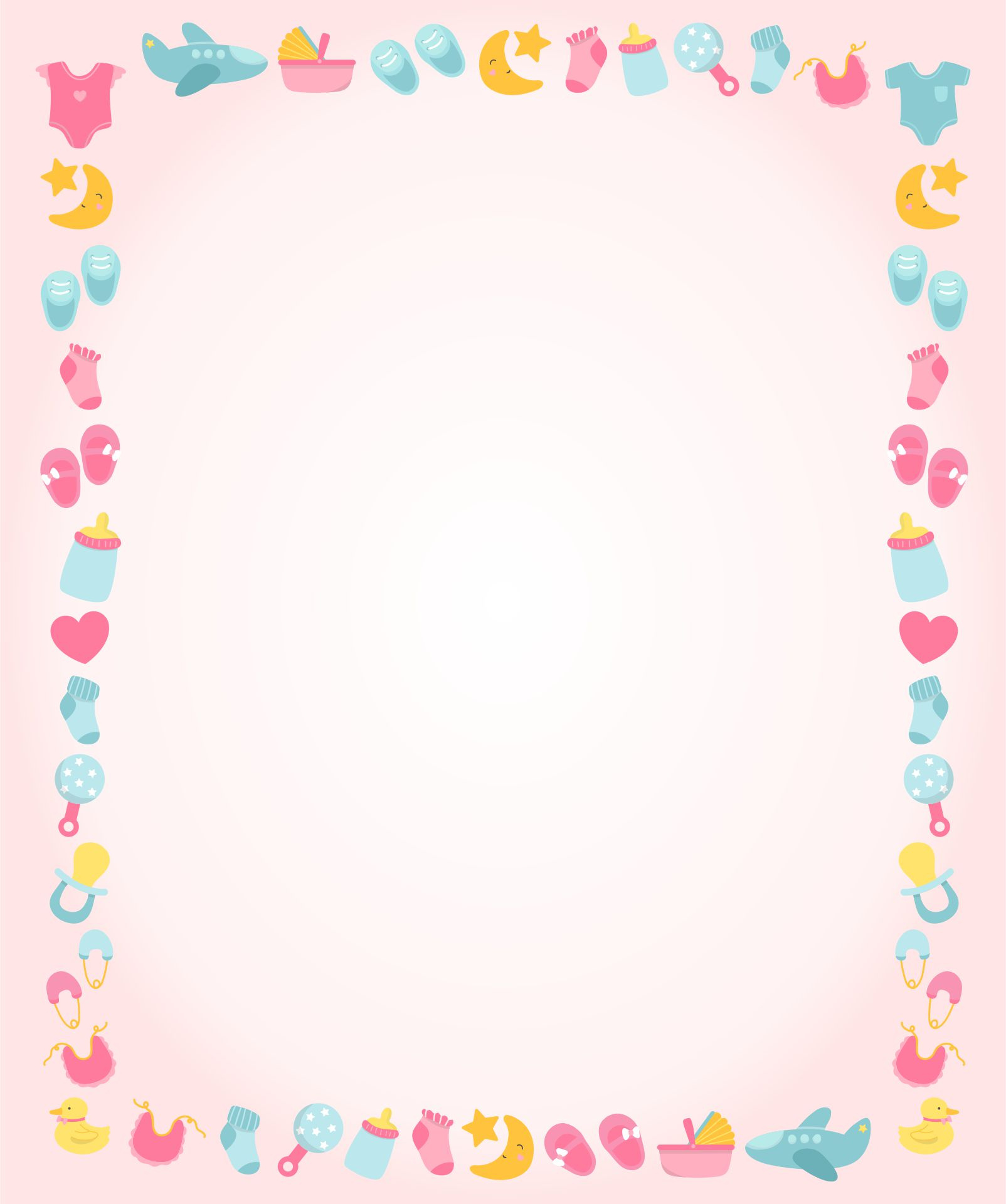 Baby Shower Borders - 10 Free Pdf Printables | Printablee for Free Printable Baby Shower Borders And Frames