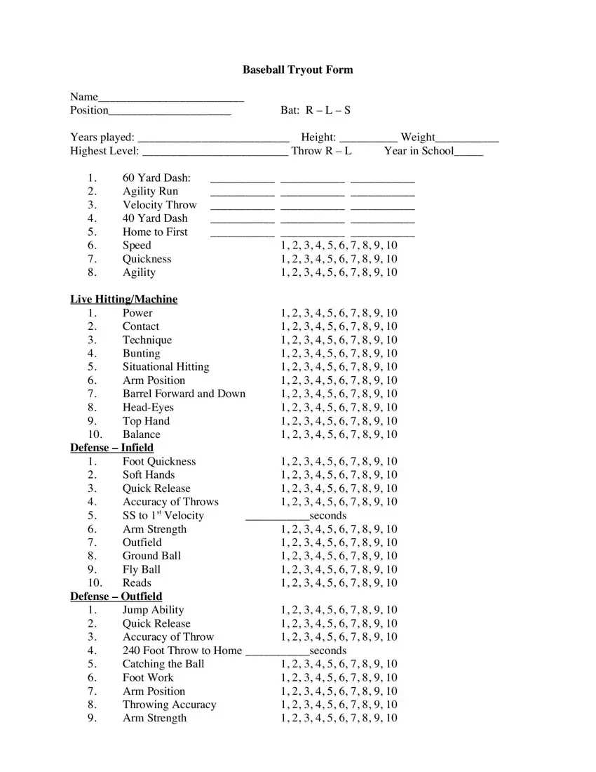 baseball tryout form e289a1 fill out printable pdf forms online pertaining to free printable baseball tryout evaluation form Baseball Tryout Form ≡ Fill Out Printable Pdf Forms Online pertaining to Free Printable Baseball Tryout Evaluation Form