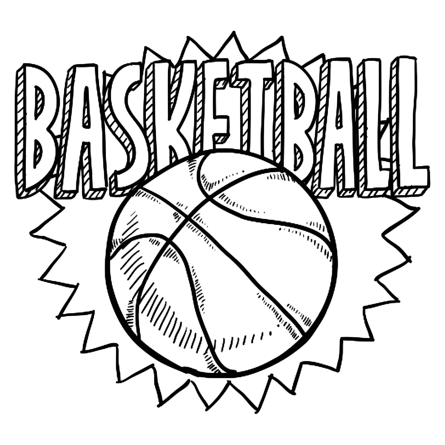 Basketball Image To Download And Color - Basketball Coloring Pages throughout Free Printable Basketball Images