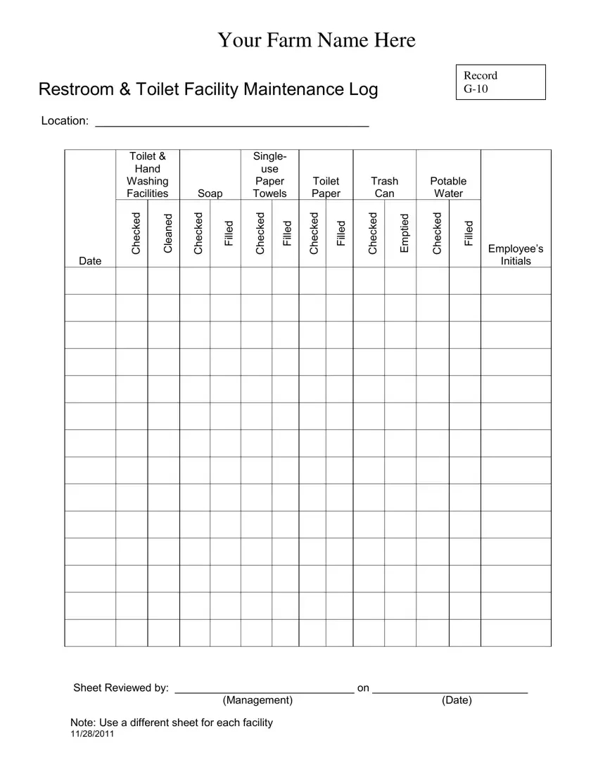 Bathroom Cleaning Log Sheet ≡ Fill Out Printable Pdf Forms Online intended for Free Bathroom Cleaning Log Template