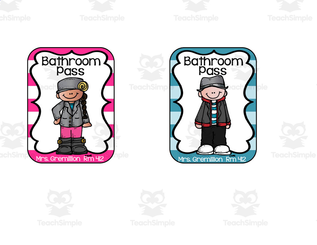 Bathroom Passes within Free Printable Bathroom Passes