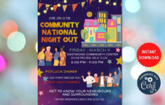 Bearbeitbare National Community Night Out, Nachbarschaft Block for Free Templates For National Night Out Flyers and Images