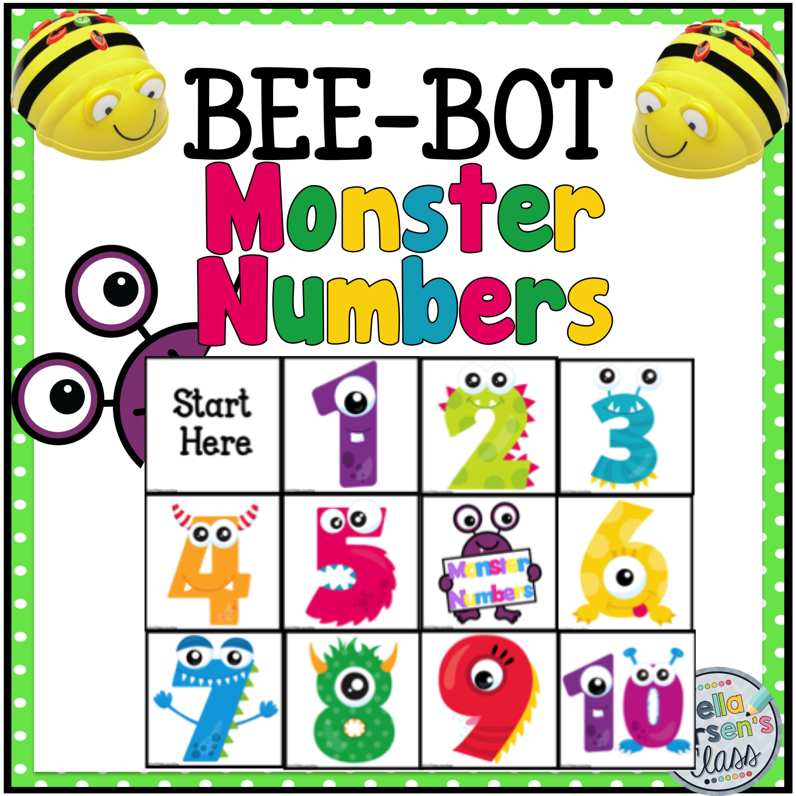 Beebot Monster Numbers – Della Larsen&amp;#039;S Class intended for Free Printable Bee Bot Mats