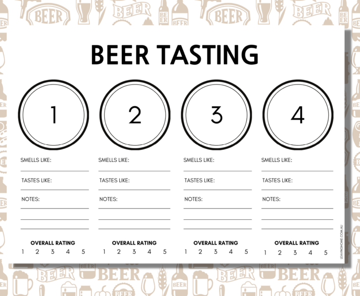Beer Tasting Free Printables