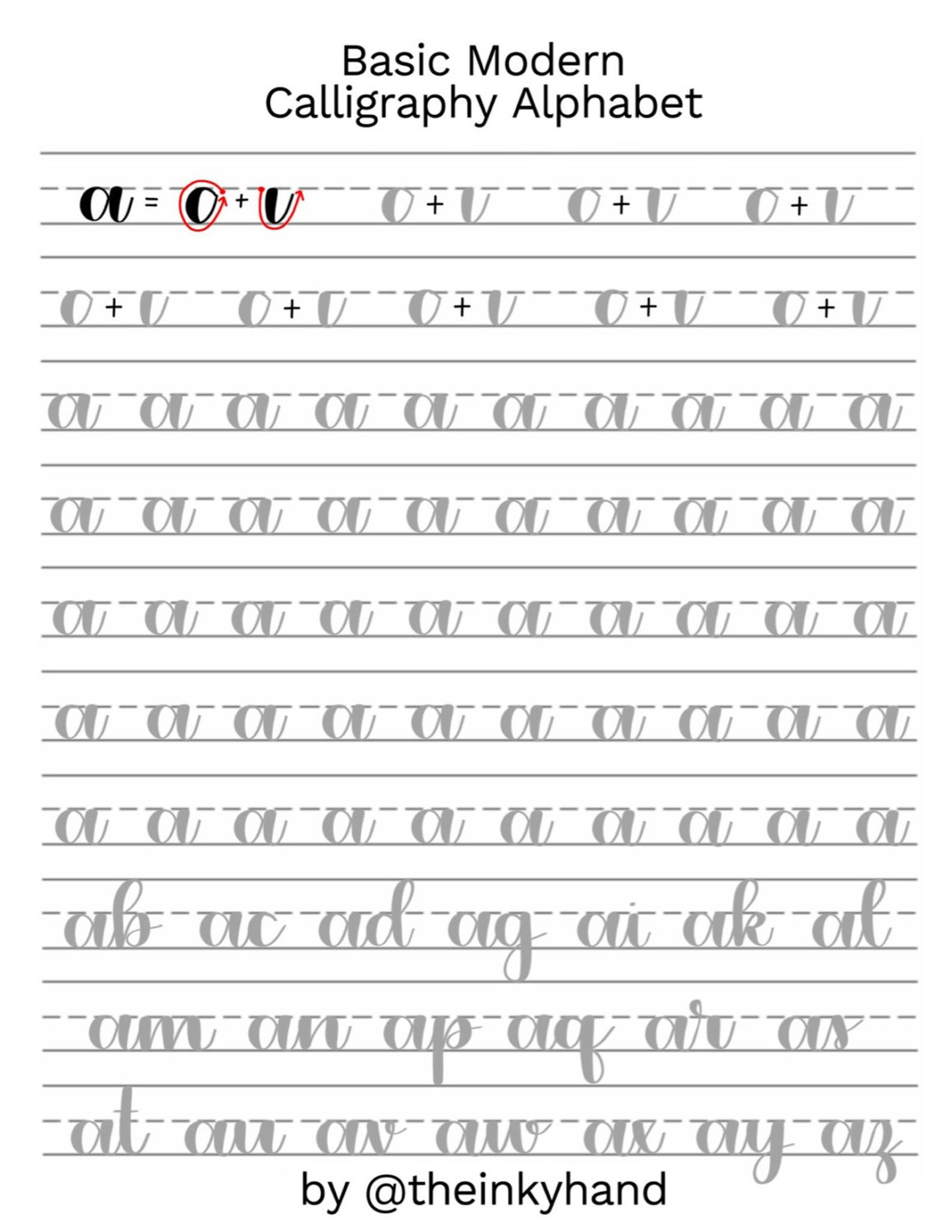 Beginner Printable Calligraphy Practice Sheets - Printable Party intended for Calligraphy Practice Sheets Printable Free
