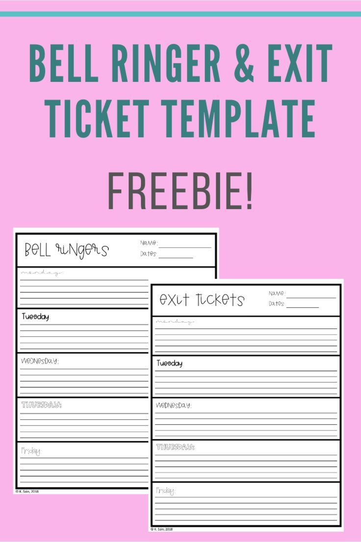 Bell Ringer And Exit Ticket Freebie in Printable Bellringer Template
