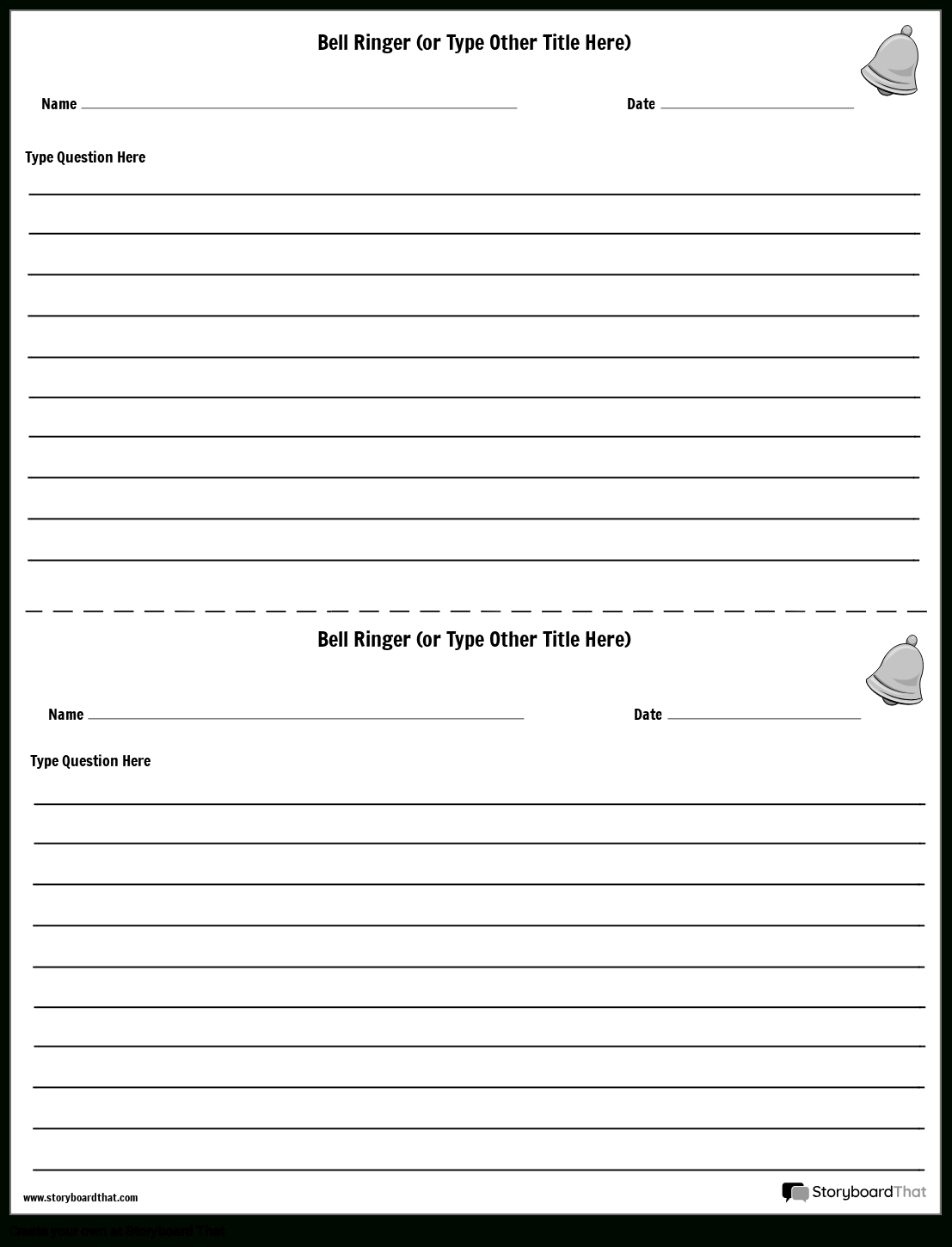 Bell Ringer Worksheets: Free Templates From Storyboard That with Free Printable Bell Ringer Worksheets