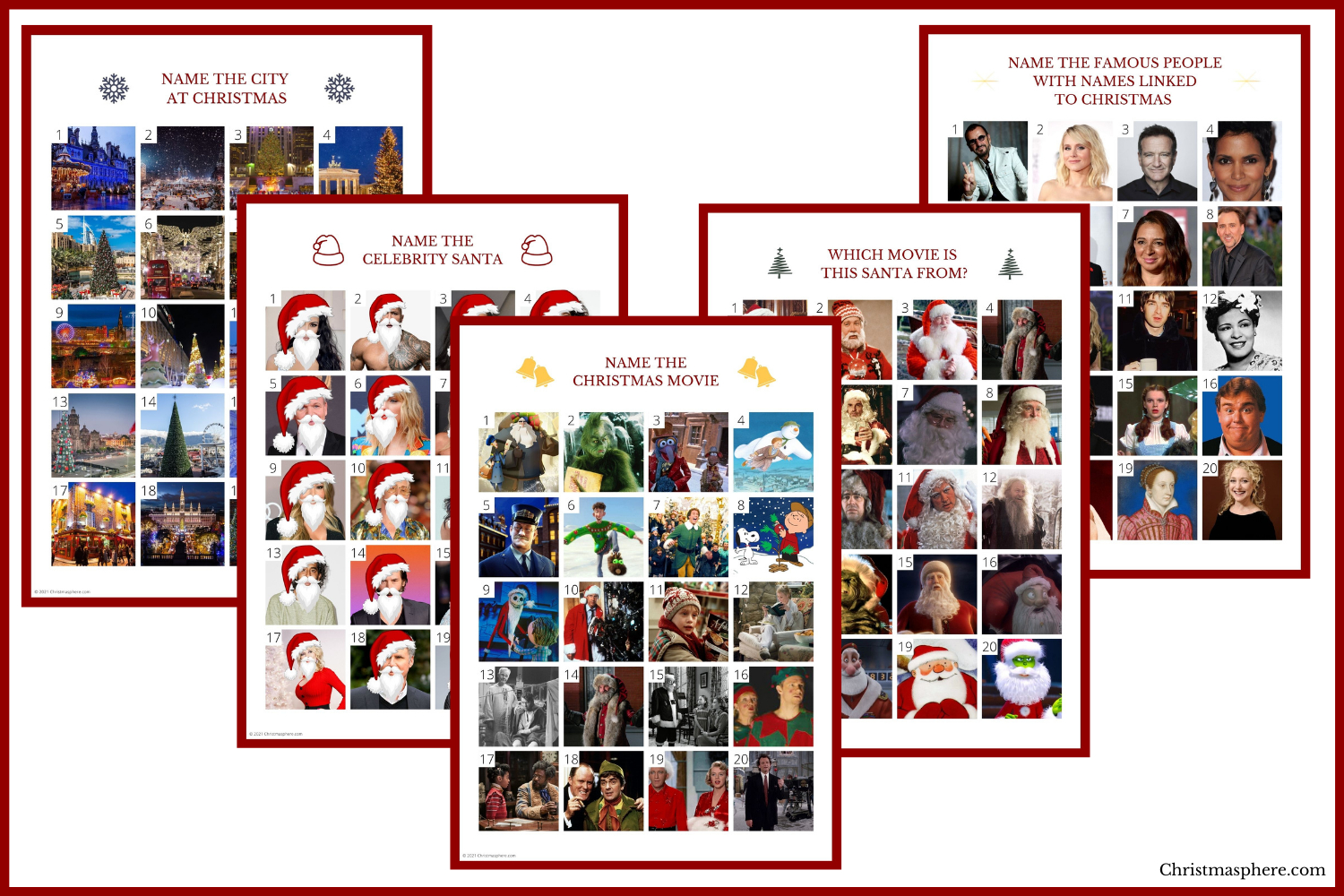 Best Christmas Picture Quiz: 5 Picture Rounds With 100 Images with Free Printable Christmas Picture Quiz with Answers