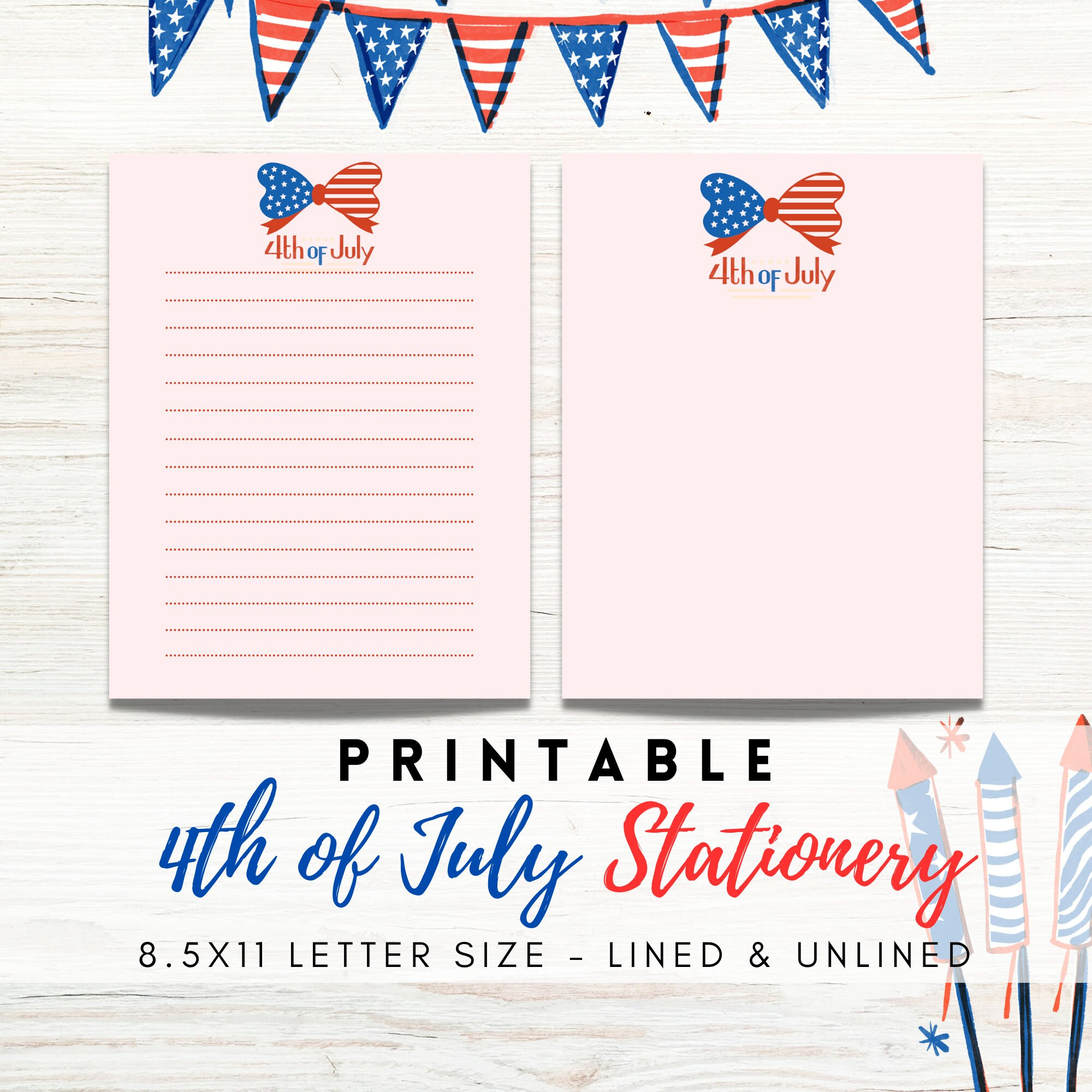 best value 4th of july printable stationery instant download intended for free printable 4th of july stationary Best Value 4Th Of July Printable Stationery -Instant Download intended for Free Printable 4th of July Stationary