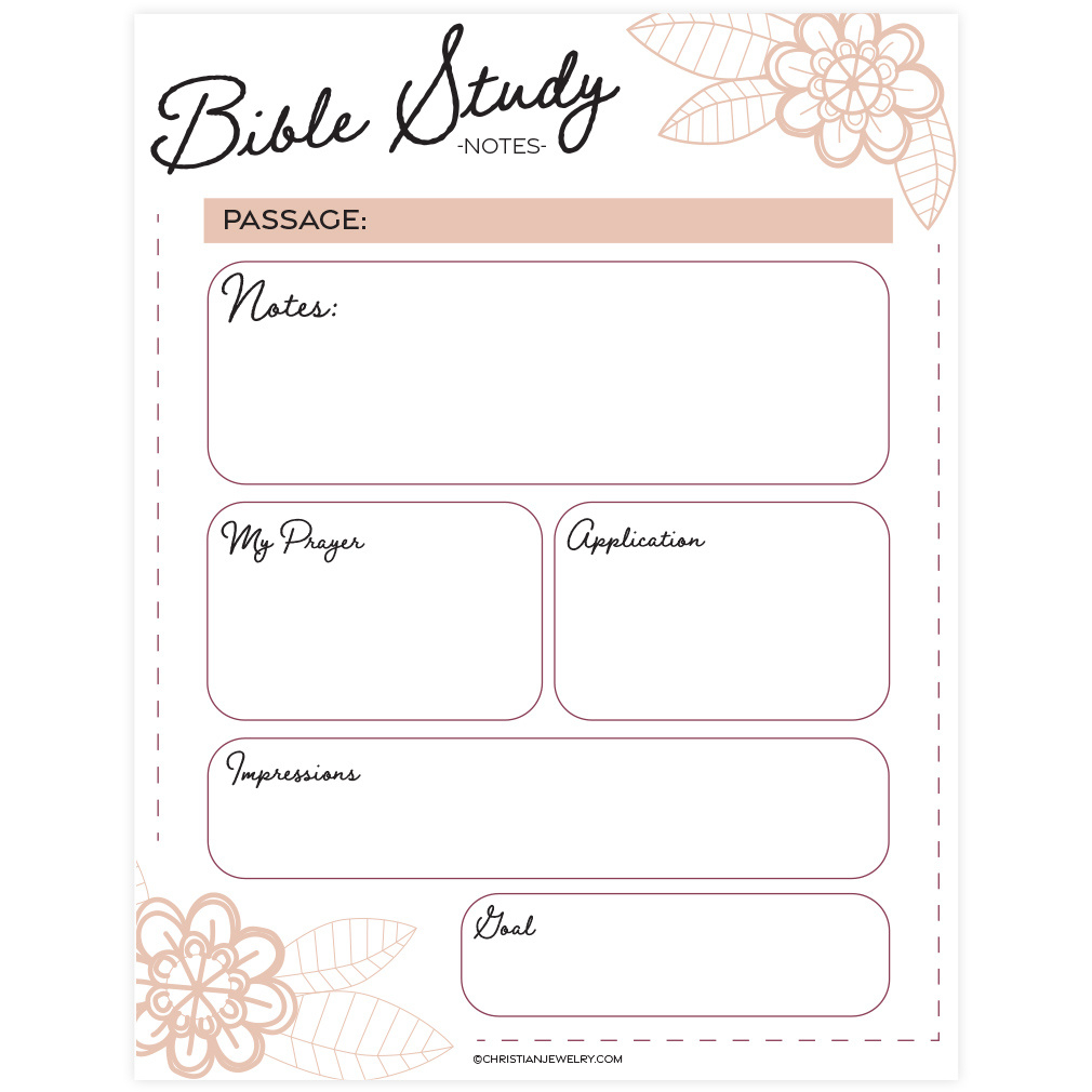 Bible Study Page - Flowers | Free Christian Printables for Free Christian Journal Printables