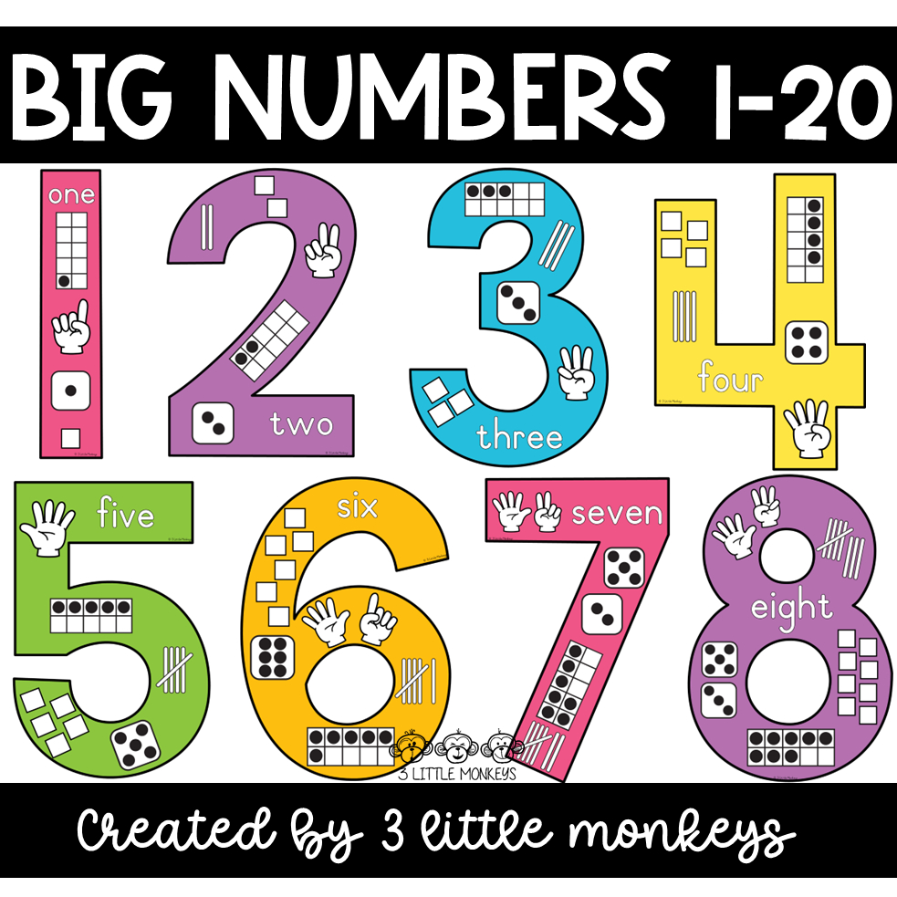 Big Numbers 1-20 (Pastel) - Pdf for Free Large Printable Numbers 1 20
