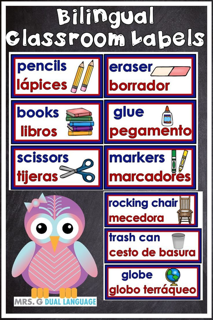 Bilingual Classroom Labels English And Spanish With Pictures Dual in Free Printable Bilingual Classroom Labels