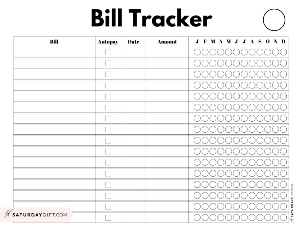 Bill Organizer Template - 39 Cute &amp;amp; Free Printable Bill Trackers throughout Free Bill Printables
