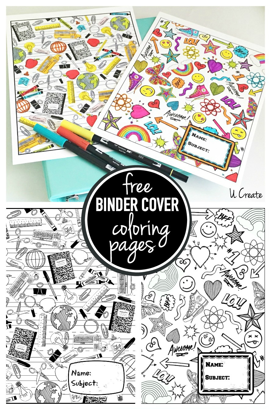 Binder Cover Coloring Pages with Free Printable Binder Covers To Color