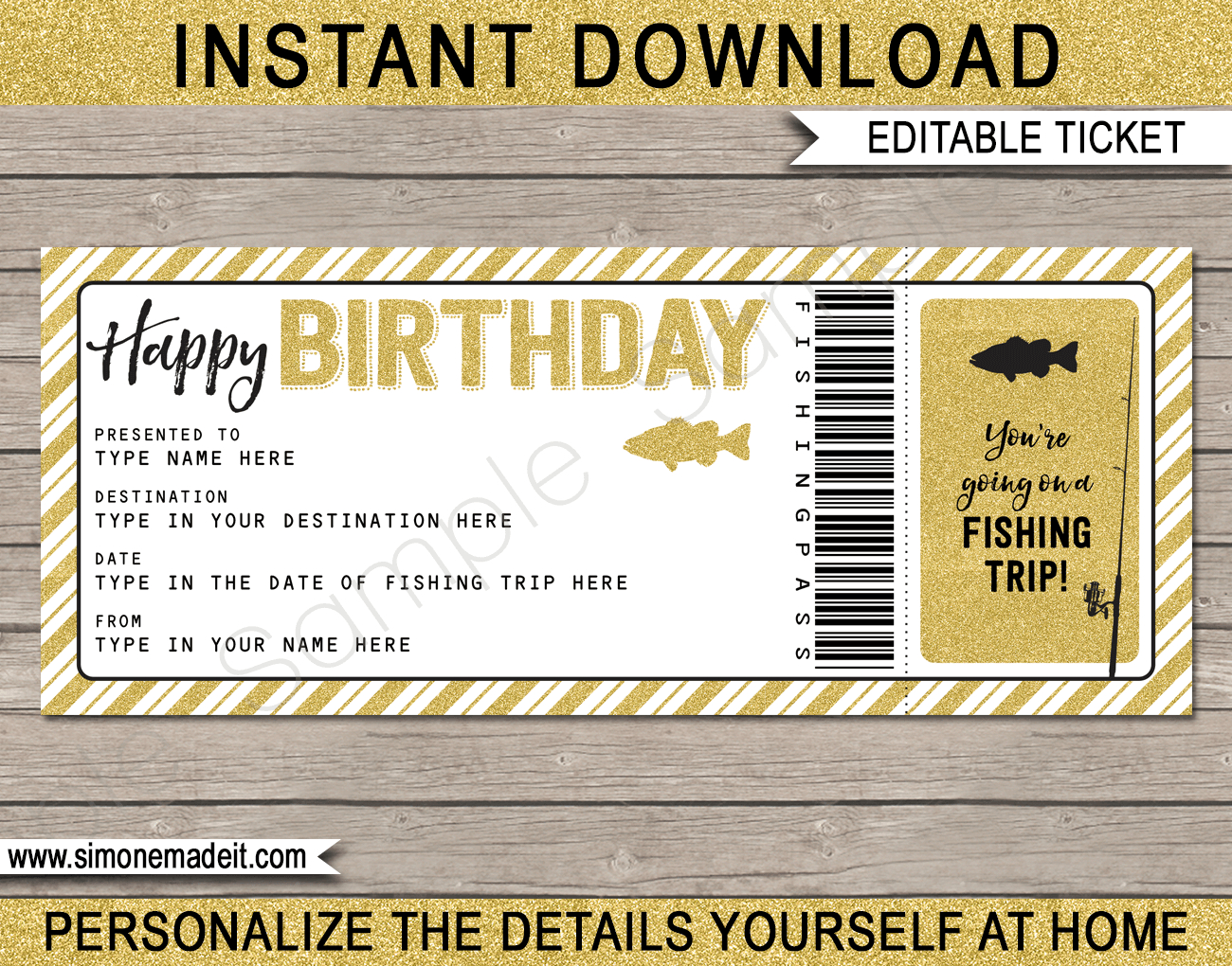 Birthday Fishing Trip Tickets intended for Free Fishing Certificate Templates