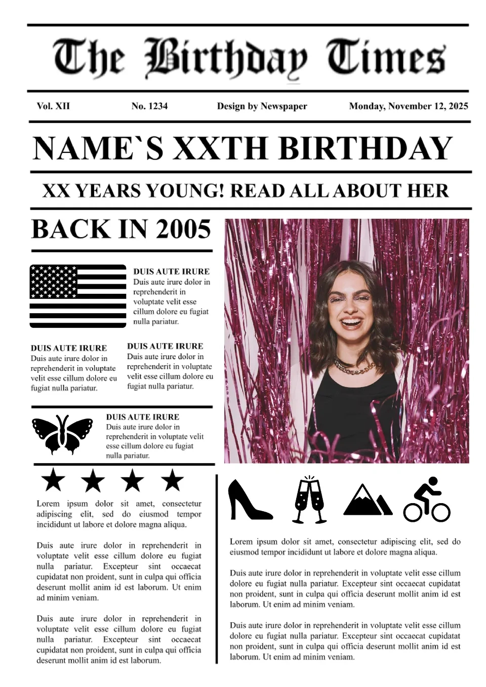 Birthday Newspaper Template | Compatible With Google Docs throughout Free Birthday Newspaper Template
