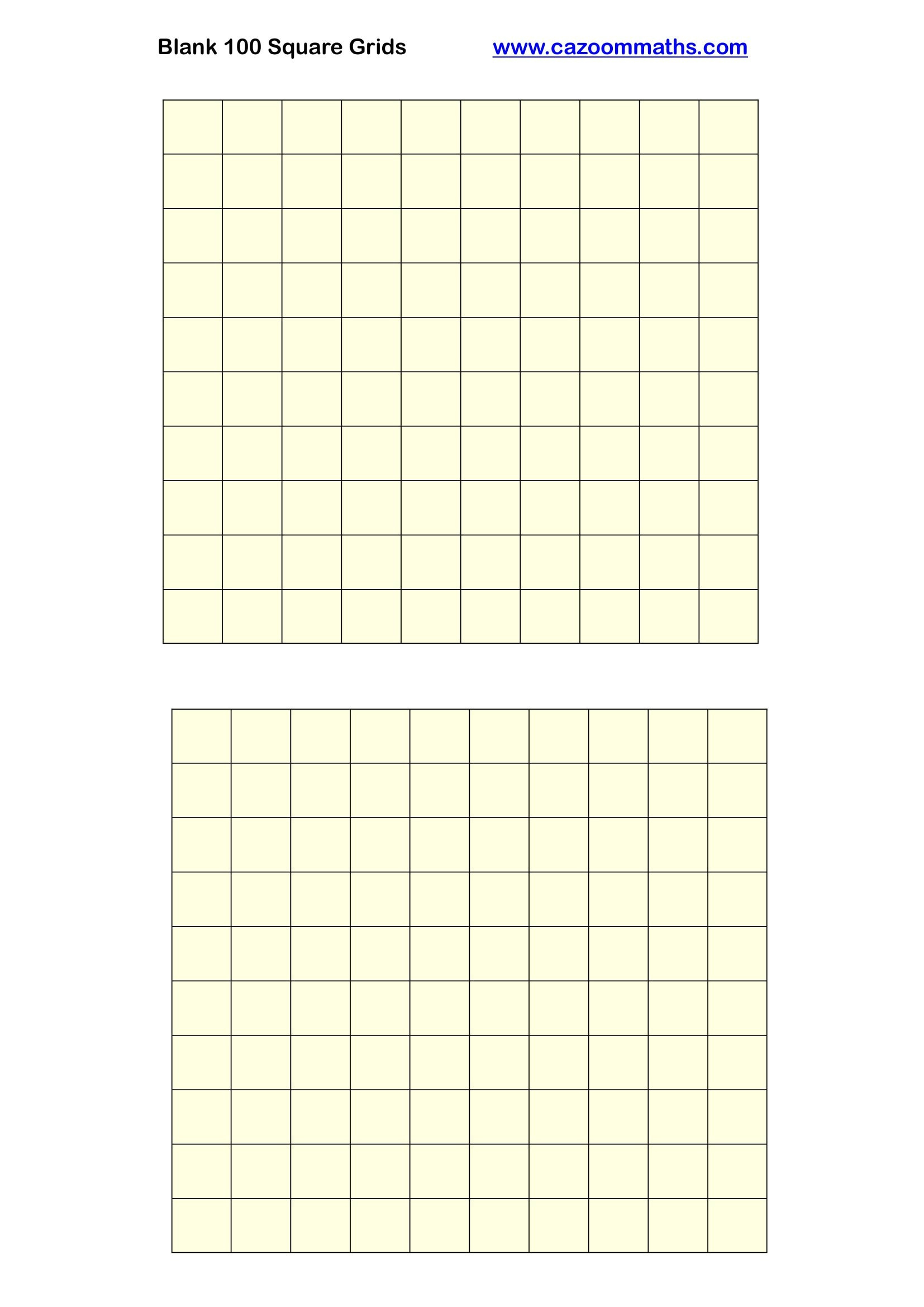 Blank 100 Square Grid | Free Teaching Resources intended for 100 Square Printable Free