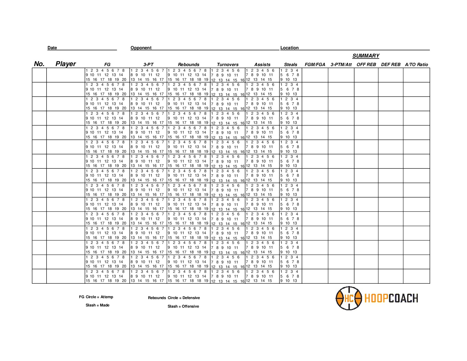 Blank Basketball Stat Sheets - Hoop Coach inside Basketball Stat Sheet Template Free Download