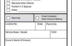 Blank Parking Ticket Template in Free Printable Parking Ticket Template