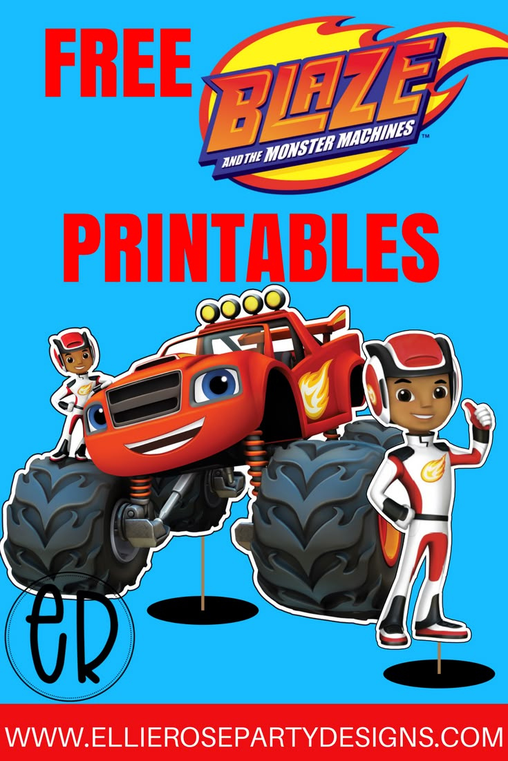Blaze And The Monster Machine Printable Centerpieces | Free To for Free Blaze Printables