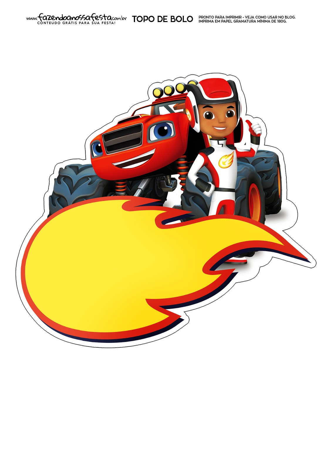 Blaze Free Printable Cake Toppers. - Oh My Fiesta! In English pertaining to Free Blaze Printables