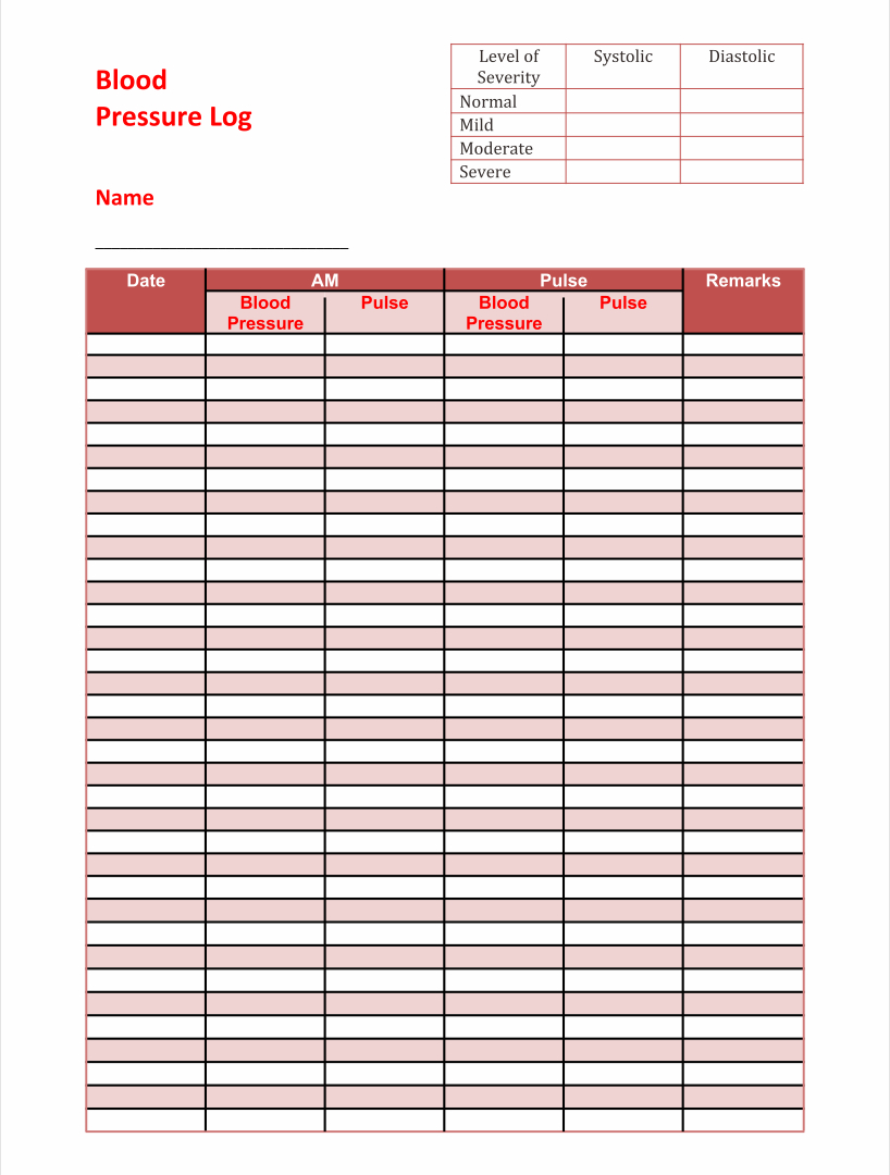 Blood Pressure Chart - 20 Free Pdf Printables | Printablee inside Free Printable Blood Pressure Chart