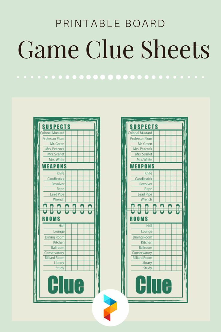 Board Game Clue Sheets - 10 Free Pdf Printables | Printablee inside Free Printable Cluedo Sheets