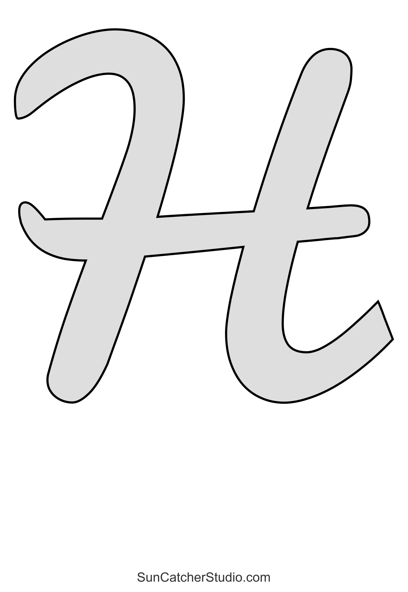 Bold Thick Script Letter Stencils (Number, And Alphabet Patterns throughout Free Printable Cursive Letter Stencils
