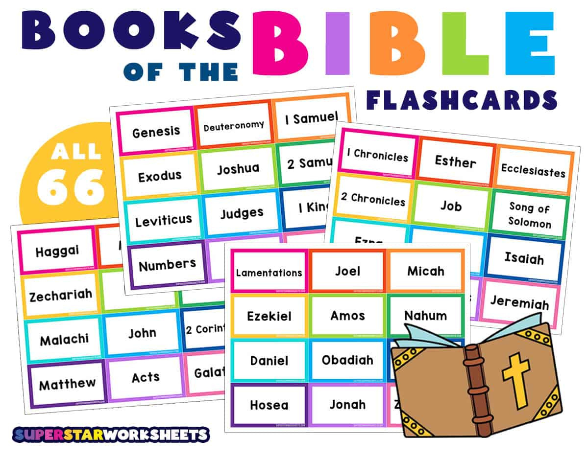 Books Of The Bible Flashcards - Superstar Worksheets intended for Free Printable Books Of The Bible