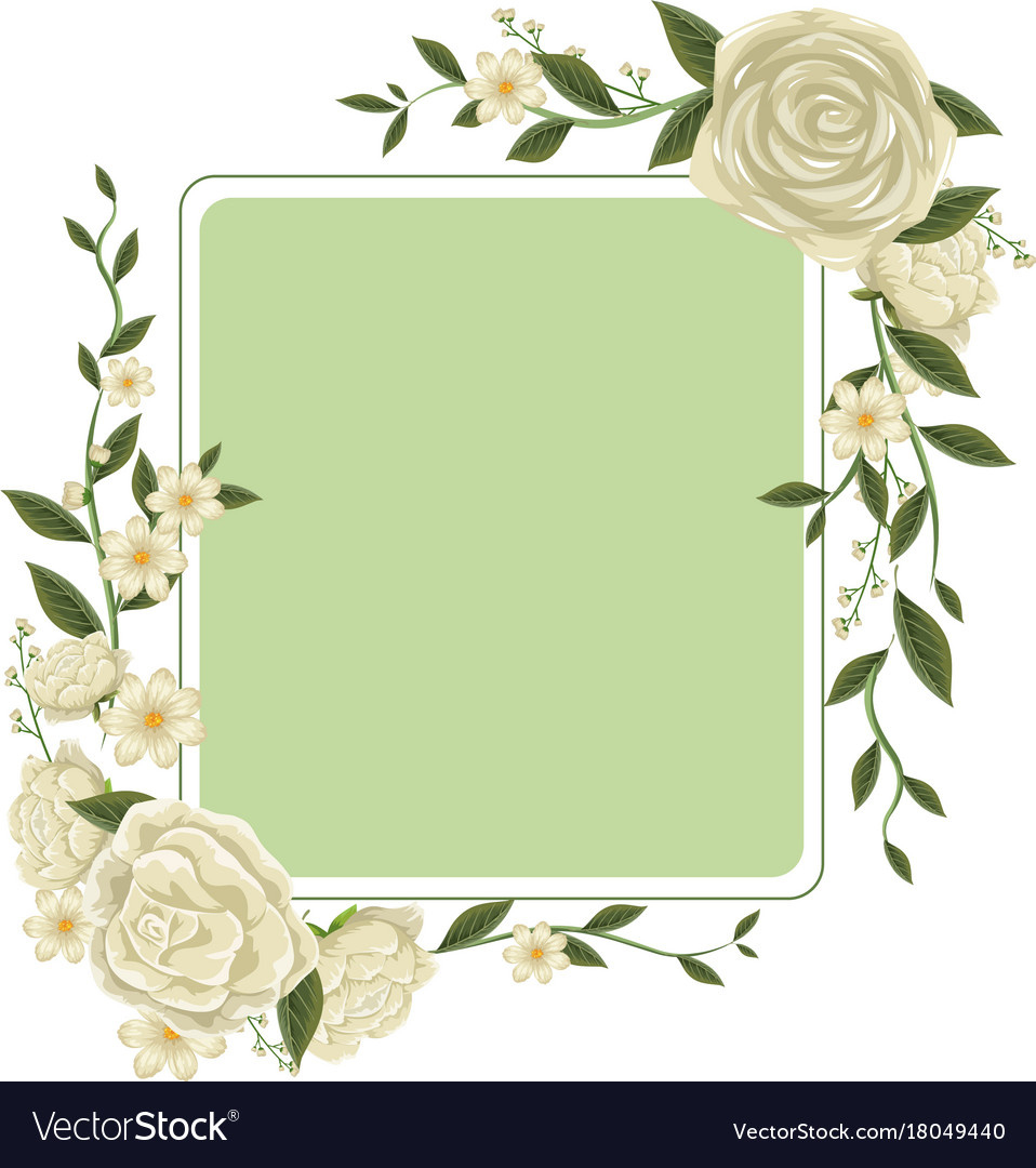 Border Template With White Roses Royalty Free Vector Image inside Free Printable Rose Borders