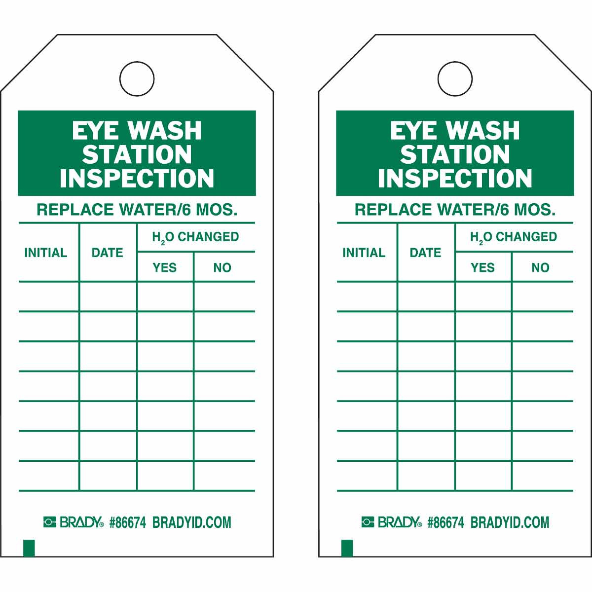 Brady Part: 86674 | Eye Wash Inspection Tags | Bradyid intended for Free Printable Eye Wash Station Inspection Tags